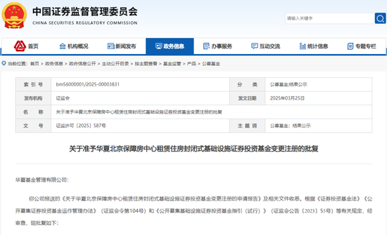 重磅！华夏北京保障房REIT扩募正式获批